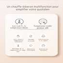 Chauffe biberon multifonction avec écran digital blanc